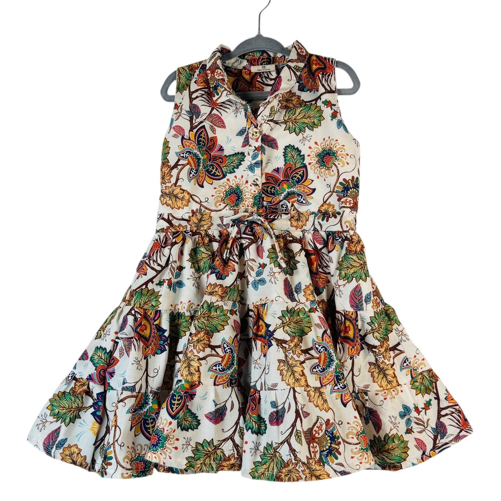 Pink‎ Lane Floral Paisley Sleeveless Button Front Dress Multicolor Girls sz 3 22